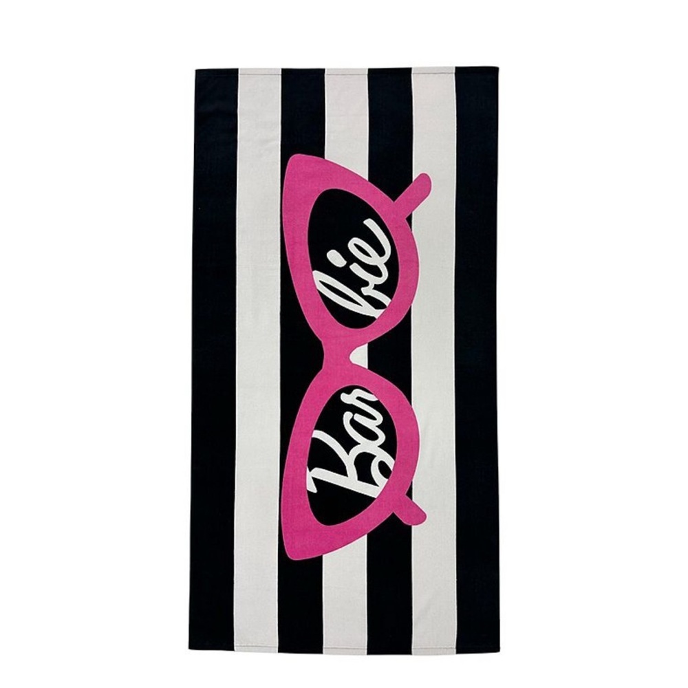 Barbie Beach Towel NWT stripes and sunglasses